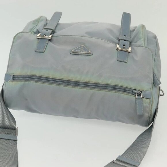 PRADA Shoulder Bag Nylon Light Blue Silver Auth ki5926 - Picture 8 of 15